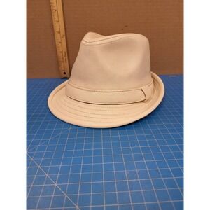 Bruno Capelo Modern Headwear Fedora Hat 2XL Cream Color Rico Collection Leather